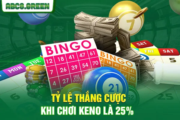 Tỷ lệ thắng cược khi chơi Keno là 25%